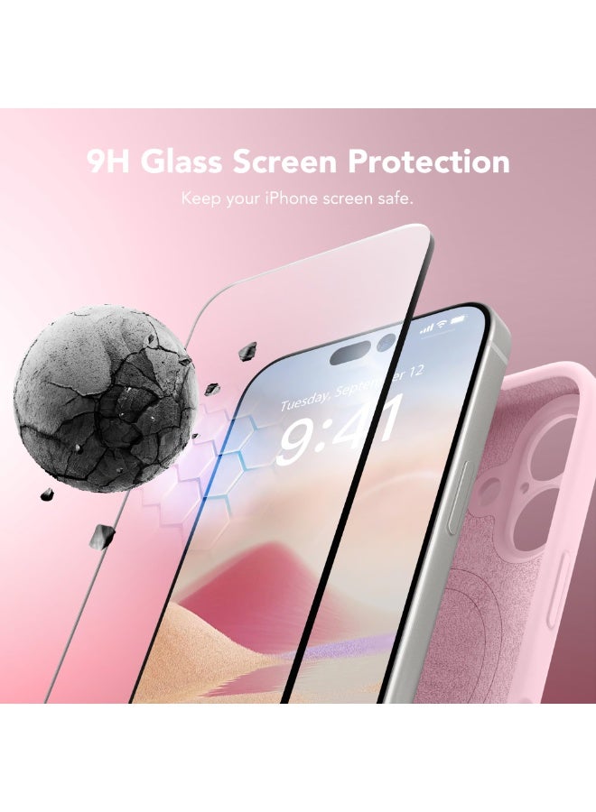 SUYDANBOX Magnetic for iPhone 17 Case, Compatible with MagSafe, [Full Camera Protection][Screen Protector] Silicone Shockproof Protective Phone Case for iPhone 17 6.3", Chalk Pink - Image 4
